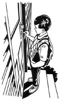 boy at door