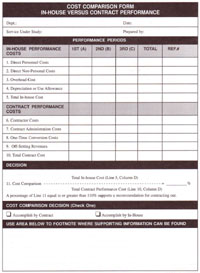 Cost Comparison Form