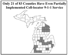 Only 21 of 83 Counties Have Even Partially Implemented Cell-locator 9-1-1 Service