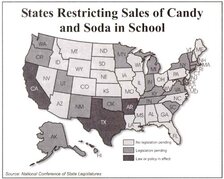 States Restricting Sales of Candy and Soda in School