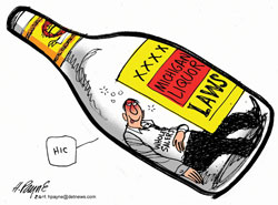 Henry Payne Cartoon - Michigan Liquor Laws