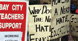 Bay City protest signs