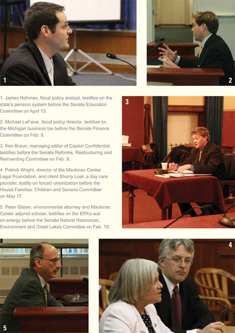 Mackinac Center staff testimony montage - click to enlarge