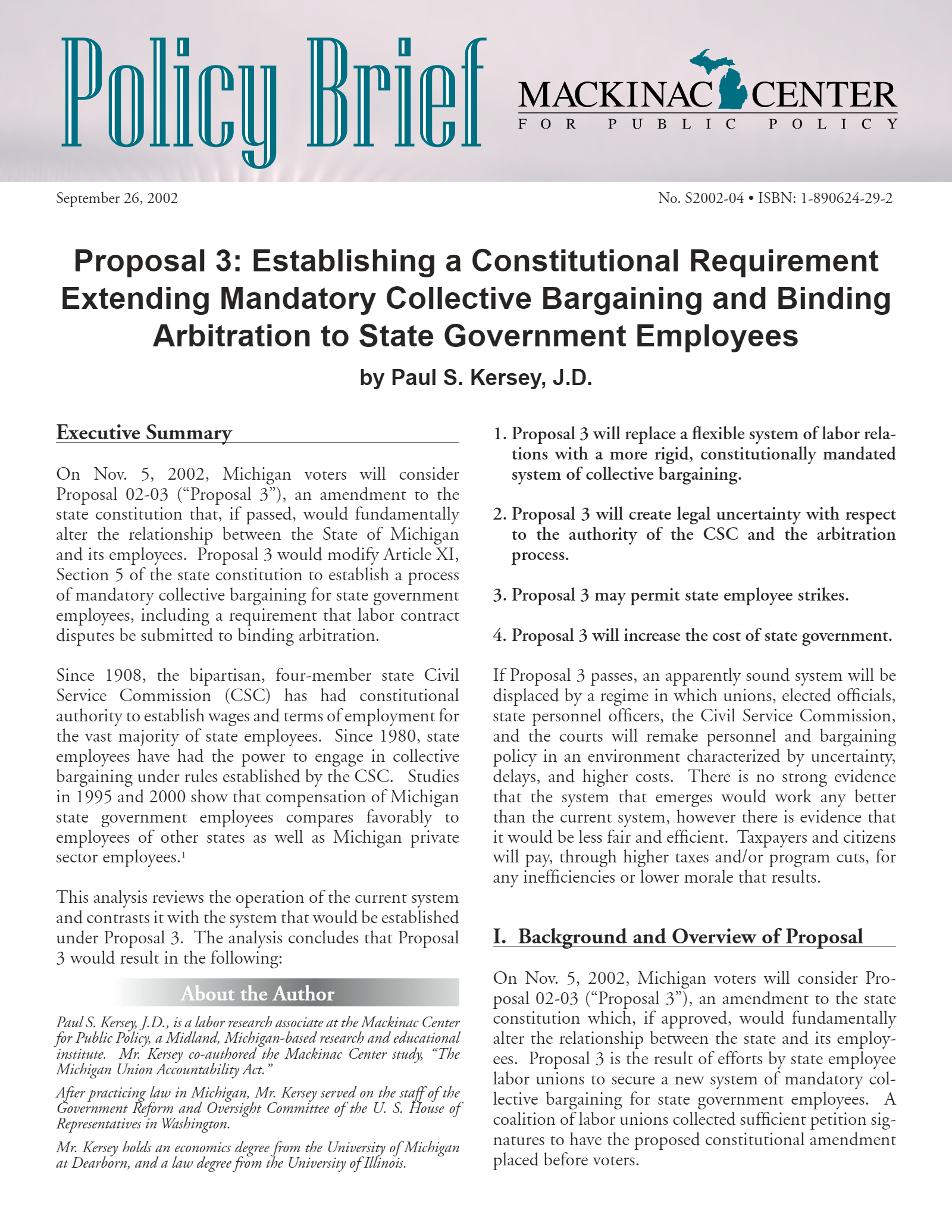 Proposal 3 Establishing a Constitutional Requirement Extending
