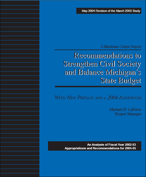 Images from 
Recommendations to Strengthen Civil Society and Balance Michigan’s State Budget — 2nd Edition