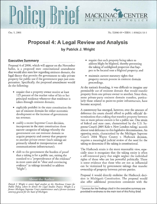 Proposal 4: A Legal Review and Analysis – Mackinac Center
