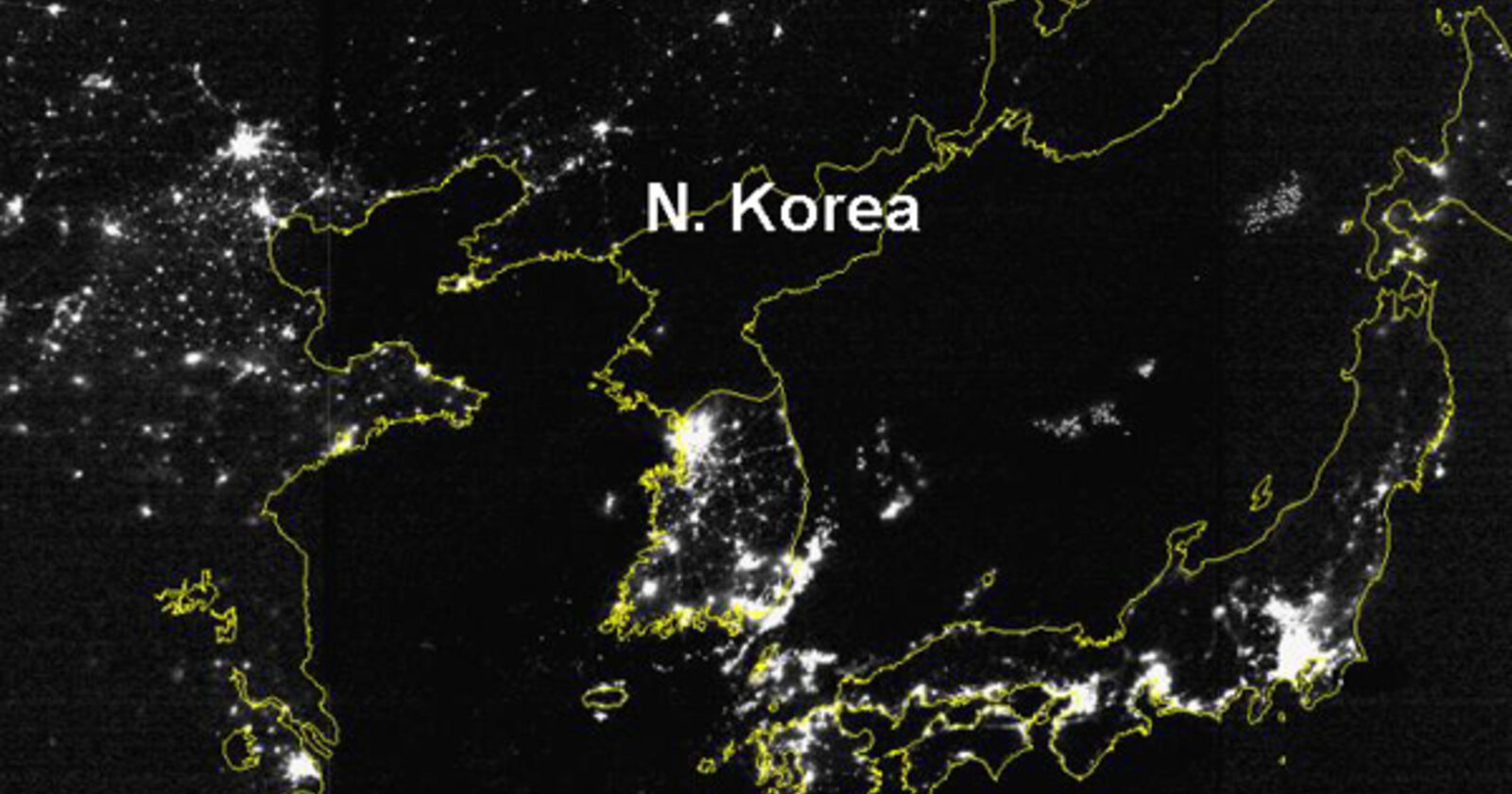 Фото северной кореи ночью из космоса