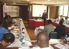 Joe speaking in Africa