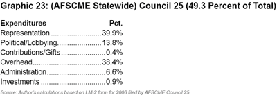 Graphic 23: (AFSCME Statewide) Council 25 (49.3 Percent of Total) - click to enlarge