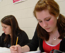 Girls working together