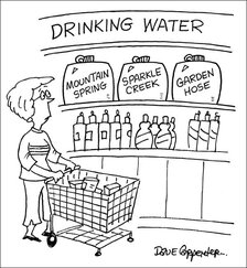 shopping for water cartoon