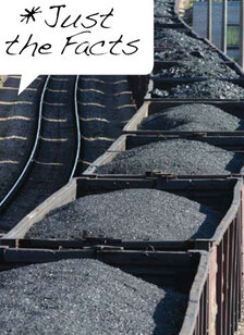 Coal-laden railway cars