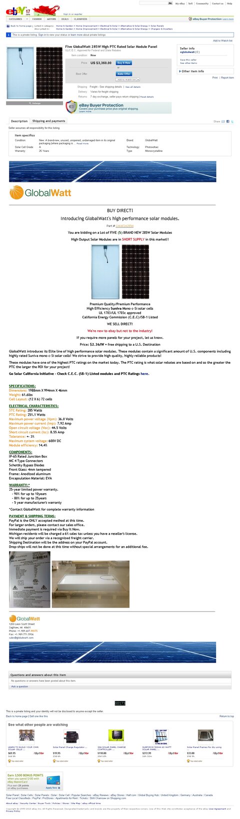 GlobalWatt on eBay - Click to enlarge